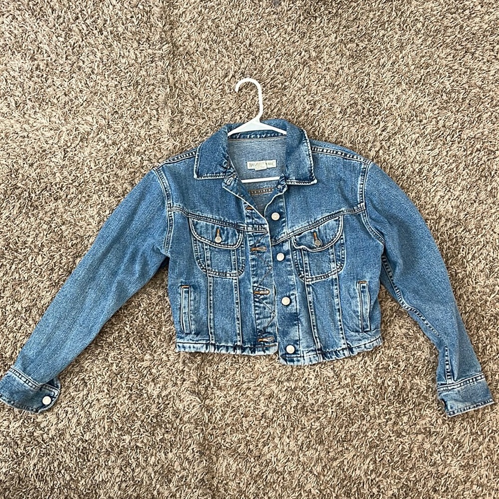 vintage cropped denim jacket - banana republic - size s small